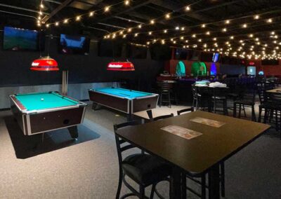 pools tables, table and bar at central station